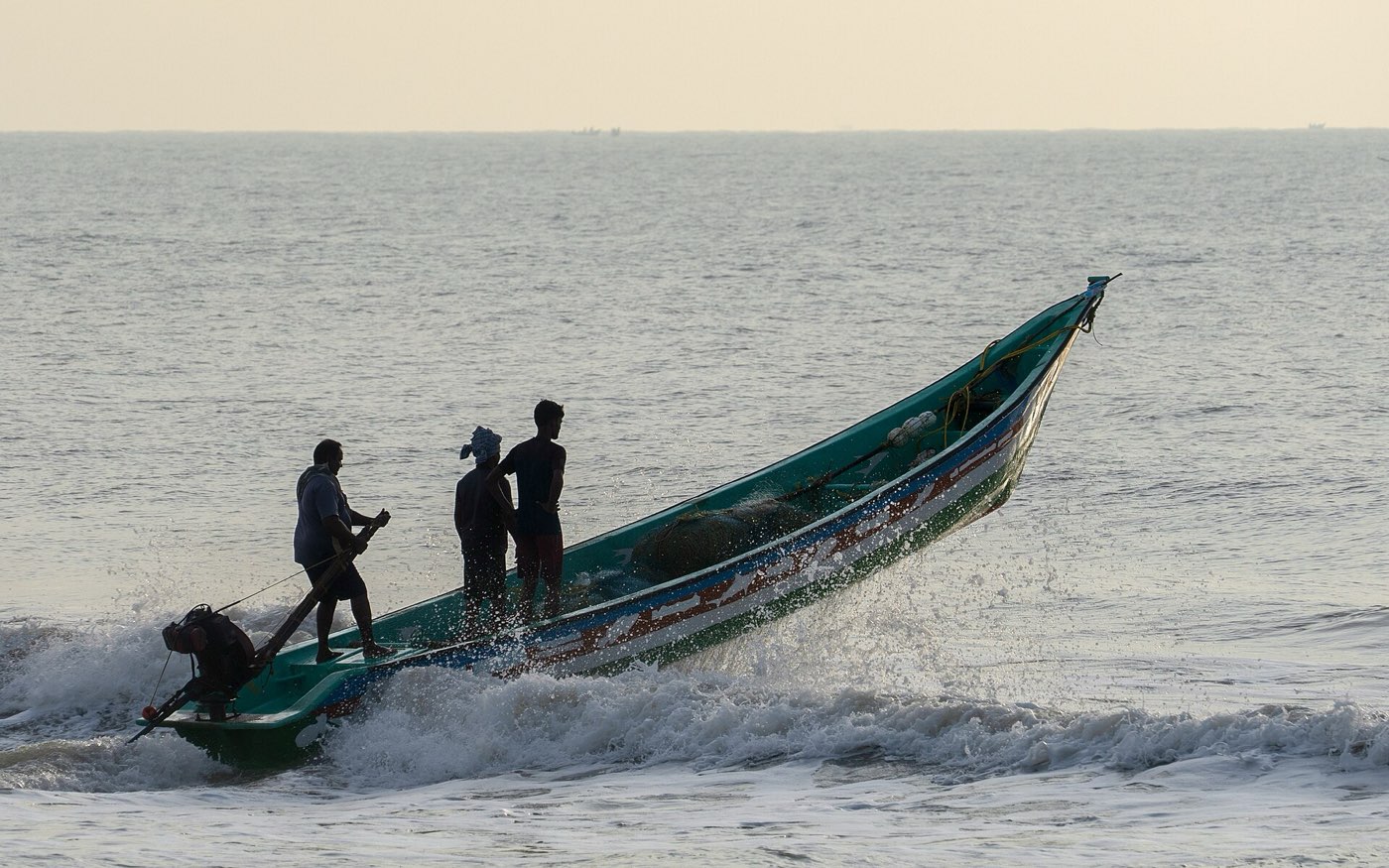 A fishing boat working offshore
